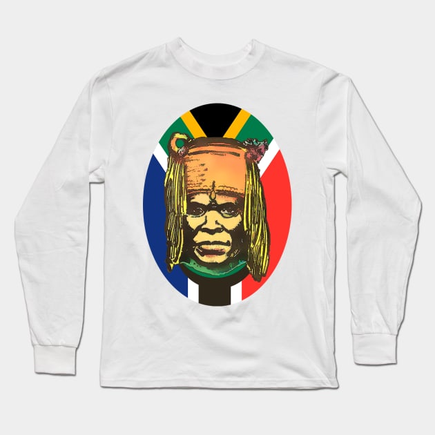 South Africa Native black man Long Sleeve T-Shirt by Marccelus